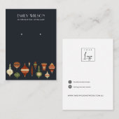 NAVY RETRO CHRISTMAS ORNAMENT STUD EARRING DISPLAY VISITEKAARTJE (Voorkant / Achterkant)