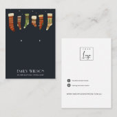 NAVY RETRO CHRISTMAS STOCKING STUD EARRING DISPLAY VISITEKAARTJE (Voorkant / Achterkant)