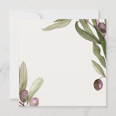 NAVY RETRO OLIVE FOLIAGE REHEARSAL DINNER INVITE BEDANKKAART (Achterkant)