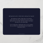 Navy RN Caduceus Afstuderen Fotoaankondiging Folie Uitnodiging (Achterkant)