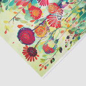 Navy Rode Kleur Bloem Abstract Schilderij Decoupag Tissuepapier (Detail)