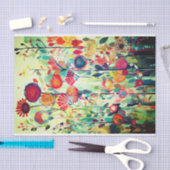 Navy Rode Kleur Bloem Abstract Schilderij Decoupag Tissuepapier (Craft)