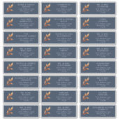Navy Roest Gastadreslabels Sticker (Voorkant)