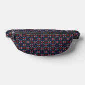 Navy Rood en Wit Patroon Fanny Pack Heuptasje (Liggend)