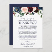 Navy Roos Bourgondië trouwplaats instellen dank u Informatiekaartje (Voorkant / Achterkant)