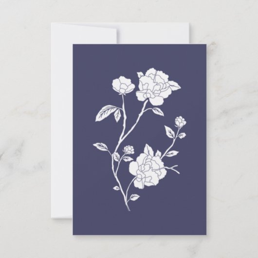 Navy Roos Bridal Shower Kaart (Achterkant)