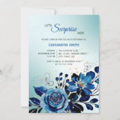 Navy Roos Butterfly Green Surprise Verjaardag Kaart (Voorkant)