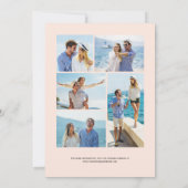 Navy Roos Gold Agate Blush 5-Foto Bewaar de datum Kaart (Achterkant)