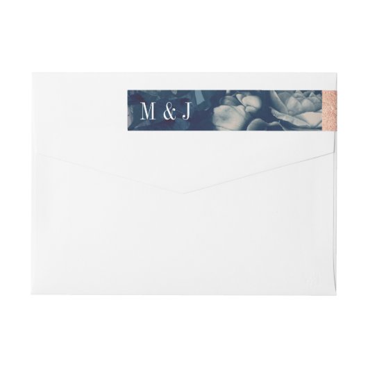 Navy Roos Gold Antiek Bouquet Wedding (Achterkant)