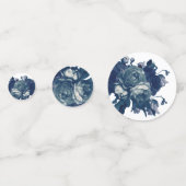 Navy Roos Gold Antiek Bouquet Wedding Confetti (Achterkanten)