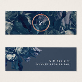 Navy Roos Gold Bouquet Gift Registry Card Mini Visitekaartjes