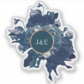 Navy Roos Gold Bouquet Sticker (Voorkant)