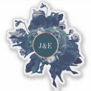 Navy Roos Gold Bouquet Sticker