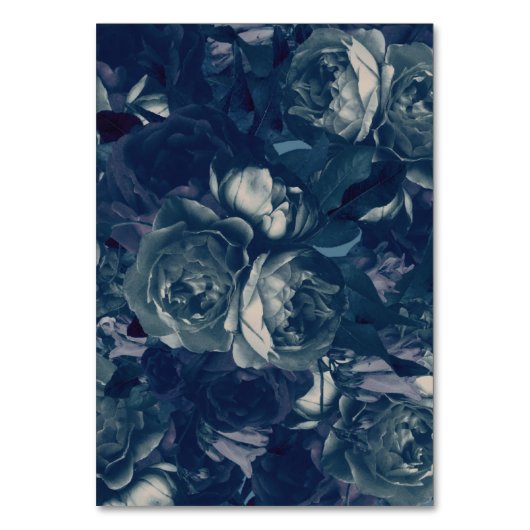 Navy Roos Gold Bouquet Table Numbers Kaart (Achterkant)