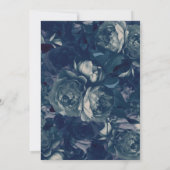 Navy Roos Gold Bouquet Weddenschap Kaart (Achterkant)