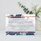 Navy Roos Gold Bouquet Wedding Detail Card RSVP Kaartje (Staand voorkant)