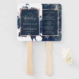 Navy Roos Gold Bouquet Wedding Handwaaier