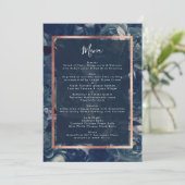 Navy Roos Gold Bouquet Wedding Menu (Staand voorkant)