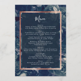 Navy Roos Gold Bouquet Wedding Menu