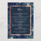 Navy Roos Gold Bouquet Wedding Menu (Voorkant)