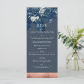 Navy Roos Gold Bouquet Wedding Menu (Staand voorkant)