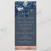 Navy Roos Gold Bouquet Wedding Menu (Voorkant)