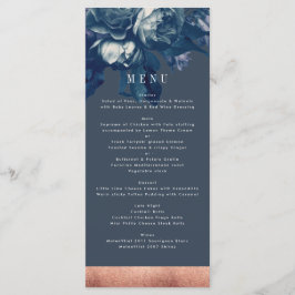 Navy Roos Gold Bouquet Wedding Menu