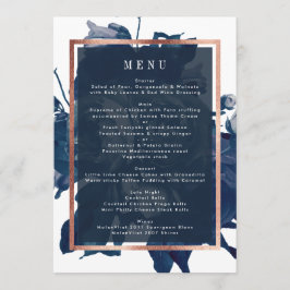Navy Roos Gold Bouquet Wedding Menu