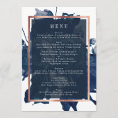 Navy Roos Gold Bouquet Wedding Menu (Voorkant)