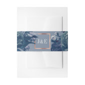 Navy Roos Gold Bouquet Wedding Uitnodigingen Wikkel (Voorkant Voorbeeld)