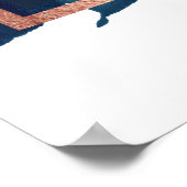 Navy Roos Gold Bouquet Wedding Welcome Poster (Hoek)