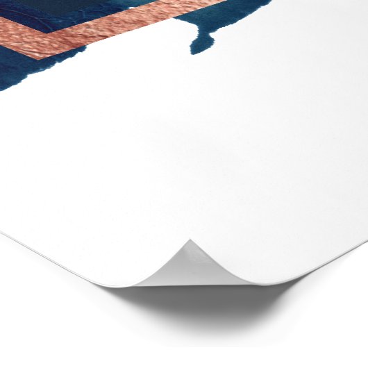 Navy Roos Gold Bouquet Wedding Welcome Poster (Hoek)