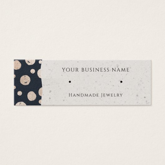 Navy Roos Gold Circles Stud voor Kaarten met beeld Mini Visitekaartjes (Voorkant)