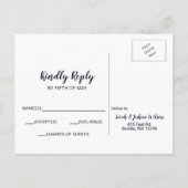 Navy Roos Gold Classic Monogram Wedding rsvp Uitnodiging Briefkaart (Achterkant)
