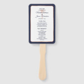 Navy Roos Gold Copper Palm Tree Wedding Program Handwaaier (Voorkant)