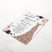 Navy Roos Gold Dress Vrijgezellenfeest Folie Folie Uitnodiging (Gedraaid)