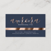 Navy Roos Gold Elegance Visitekaartje (Achterkant)