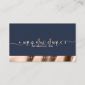 Navy Roos Gold Elegance Visitekaartje (Voorkant)