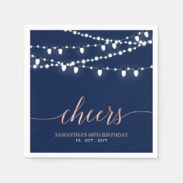 Navy & Roos Gold | Elegant Adult Birthday Party Servet