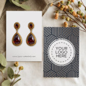 Navy Roos Gold Geometric Earring Display Card Visitekaartje
