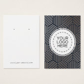 Navy Roos Gold Geometric Earring Display Card Visitekaartje (Voorkant /achterkant)