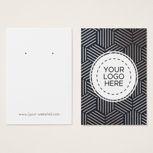 Navy Roos Gold Geometric Earring Display Card Visitekaartje (Voorkant /achterkant)