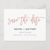 Navy & Roos Gold Glam Chic Save the Date Briefkaar Briefkaart (Voorkant)