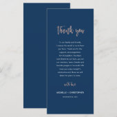 Navy & Roos Gold Glam Chic Weddenschap Hartelijk d Menu (Voorkant / Achterkant)