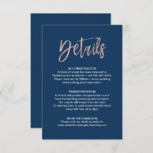 Navy & Roos Gold Glam Chic Wedding Details Invoege