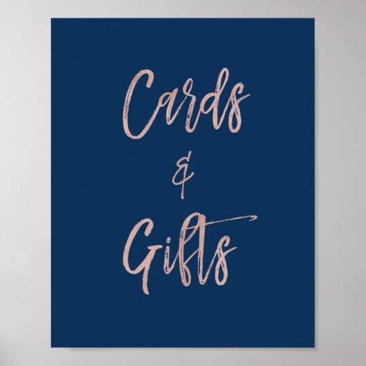 Navy & Roos Gold Glam Kaarten & cadeautjes tablets Poster (Voorkant)