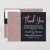 Navy Roos Gold Glitter Color Block Dank u Briefkaart (Voorkant / Achterkant)