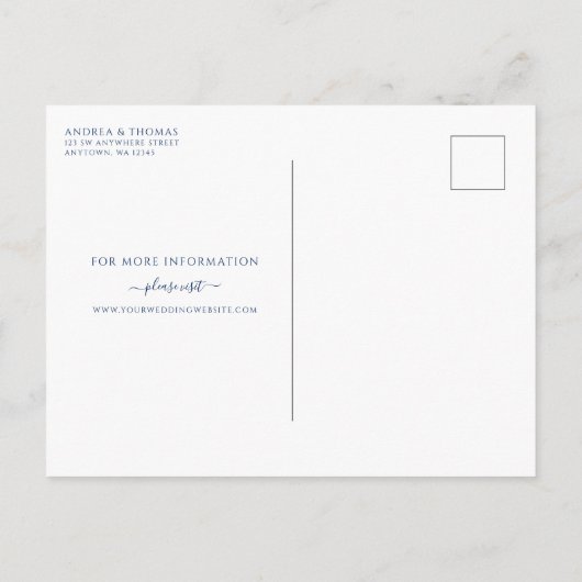 Navy Roos Gold Glitter Geometric Save the Date Aankondigingskaart (Achterkant)