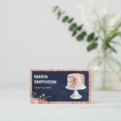 Navy Roos Gold Glitter Roze  kachelbakkerij Visitekaartje (Staand voorkant)