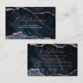 Navy & Roos Gold Glitter Waterverf Gilded Agate Visitekaartje (Voorkant / Achterkant)